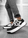 Adidasi barbati casual , albi cu negru 080