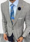 Sacou barbati slim fit gri 1031