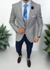 Sacou barbati slim fit gri 1031