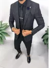 Costum barbati slim fit sacou, pantaloni, vesta, cravata, batista 13192
