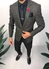 Costum barbati slim fit sacou, pantaloni, vesta, cravata, batista 13194