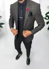 Costum barbati slim fit sacou, pantaloni, vesta, cravata, batista 13194