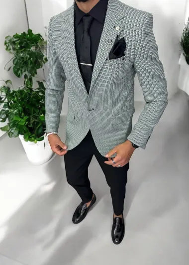 Sacou barbati slim fit verde 565 43-5