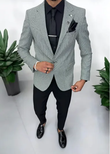 Sacou barbati slim fit verde 565 43-5