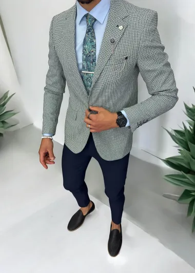 Sacou barbati slim fit verde 565 43-5