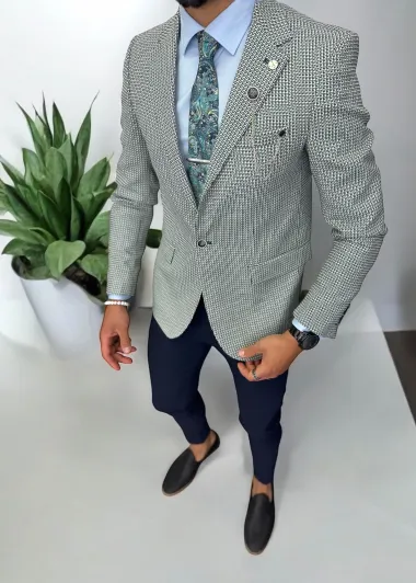 Sacou barbati slim fit verde 565 43-5