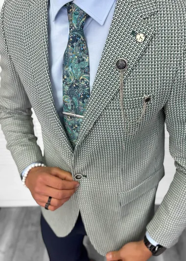Sacou barbati slim fit verde 565 43-5