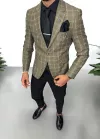 Costum barbati slim fit sacou, pantaloni, vesta, cravata, batista 13196