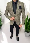 Costum barbati slim fit sacou, pantaloni, vesta, cravata, batista 13196