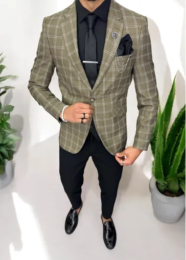 Costum barbati slim fit sacou, pantaloni, vesta, cravata, batista 13196