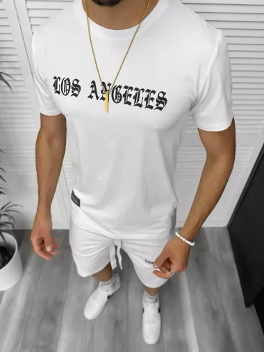 Compleu de vara tricou + pantaloni, alb, TS950 D6-1.1