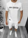Compleu de vara tricou + pantaloni, alb, TS950 D6-1.1