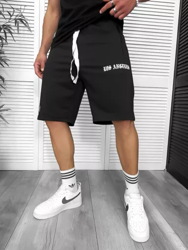 Compleu de vara tricou + pantaloni, negru, TS950 D6-1.1