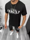 Compleu de vara tricou cu imprimeu pe spate + pantaloni, negru, TS953 D6-1.2