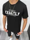 Compleu de vara tricou cu imprimeu pe spate + pantaloni, negru, TS953 D6-1.2