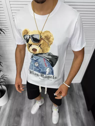 Compleu de vara tricou + pantaloni, alb, TS958 D6-1.3