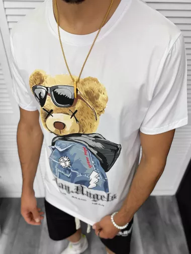 Compleu de vara tricou + pantaloni, alb, TS958 D6-1.3