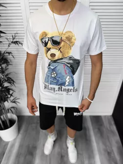 Compleu de vara tricou + pantaloni, alb, TS958 D6-1.3