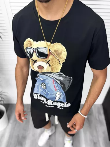 Compleu de vara tricou + pantaloni, negru, TS958 D6-1.3