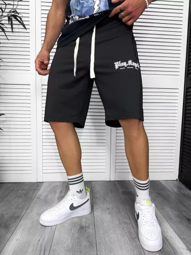 Compleu de vara tricou + pantaloni, negru, TS958 D6-1.3