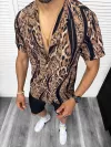 Compleu de vara camasa imprimeu + pantaloni 13185
