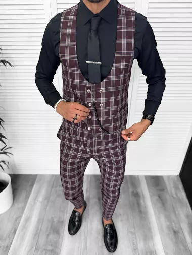 Tinuta barbati smart casual Pantaloni + Camasa+Vesta 13186