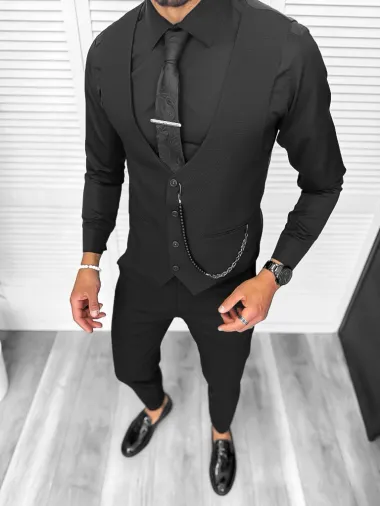 Compleu barbati negru Vesta + Pantaloni 13190
