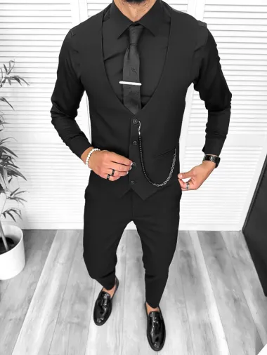 Compleu barbati negru Vesta + Pantaloni 13190