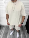 Compleu de vara, oversize, bej, triocu + pantaloni 097
