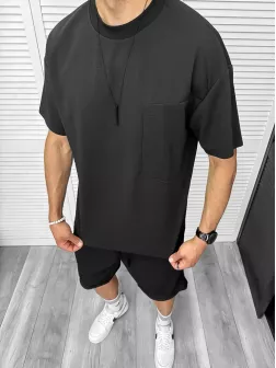 Compleu de vara, oversize, negru, triocu + pantaloni 097 D3-2.2