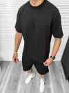 Compleu de vara, oversize, negru, triocu + pantaloni 097