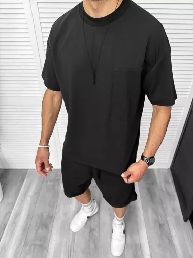 Compleu de vara, oversize, negru, triocu + pantaloni 097 D3-2.2