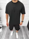 Compleu de vara, oversize, negru, triocu + pantaloni 097