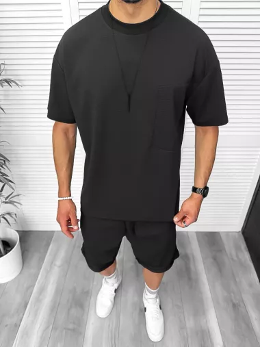 Compleu de vara, oversize, negru, triocu + pantaloni 097 D3-2.2