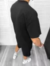 Compleu de vara, oversize, negru, triocu + pantaloni 097