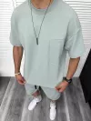 Compleu de vara, oversize, vernil, triocu + pantaloni 097