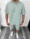 Compleu de vara, oversize, vernil, triocu + pantaloni 097