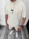 Compleu de vara, oversize, bej, triocu + pantaloni 099