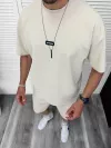 Compleu de vara, oversize, bej, triocu + pantaloni 099