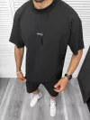 Compleu de vara, oversize, negru, triocu + pantaloni 099