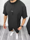 Compleu de vara, oversize, negru, triocu + pantaloni 099