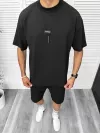 Compleu de vara, oversize, negru, triocu + pantaloni 099