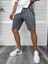 Pantaloni scurti casual, gri cu dungi , 13165