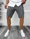 Pantaloni scurti casual, gri cu dungi , 13165