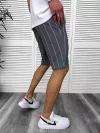 Pantaloni scurti casual, gri cu dungi , 13165