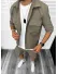 Trening barbati slim fit kaki pantaloni scurti + camasa 6050a D2-1.4