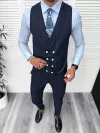 Compleu barbati Vesta + Pantaloni B4010 Lant si cravata cadou 64-2