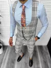 Compleu barbati Vesta + Pantaloni Lant si cravata cadou B4034