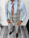 Compleu barbati Vesta + Pantaloni Lant si cravata cadou B4034