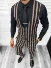 Compleu barbati Vesta + Pantaloni B4061 Lant si cravata cadou 129-2